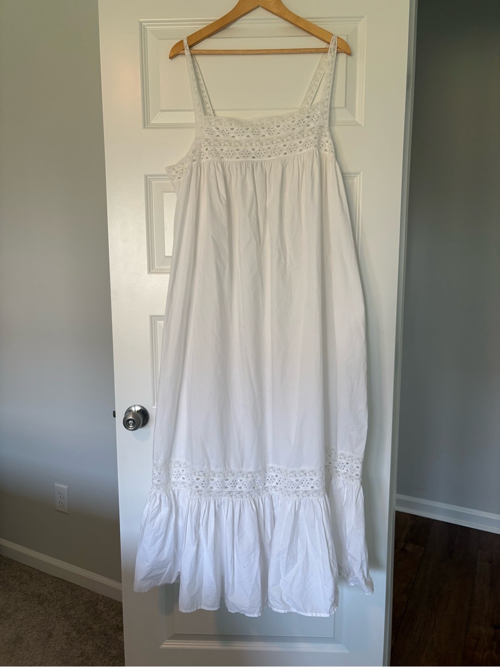 J. Crew White 100% Cotton Milkmaid Prairie Cottagecore Country Chic Flowy Dress